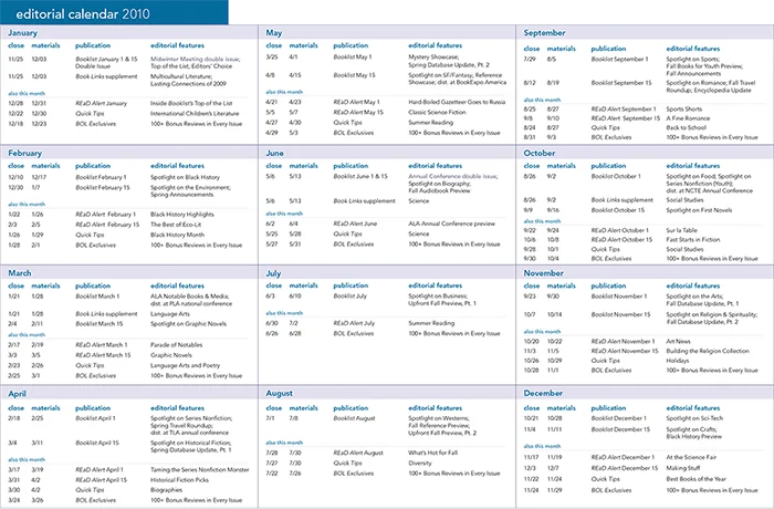 Plantilla de Calendario Editorial