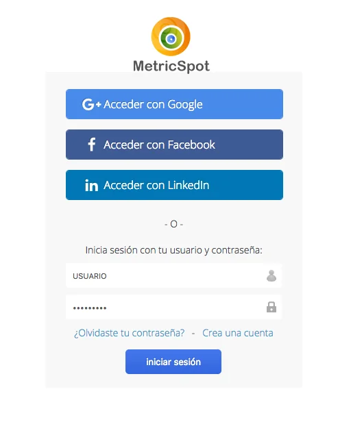Custom login para wordpress MetricSpot