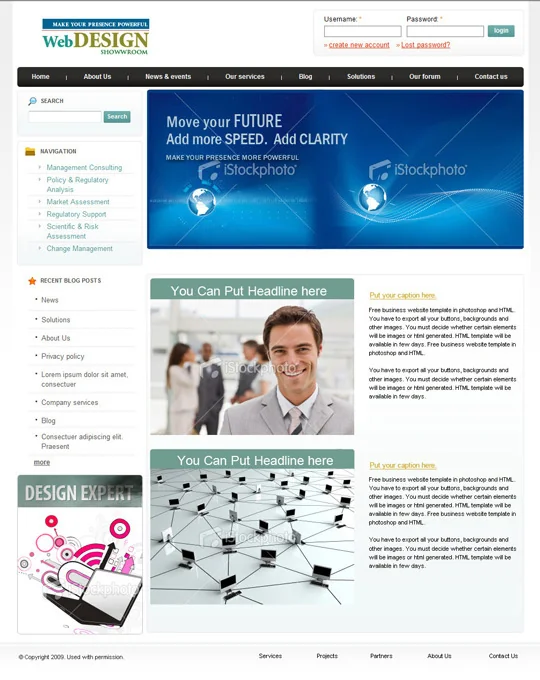 The tipical corporate website layout