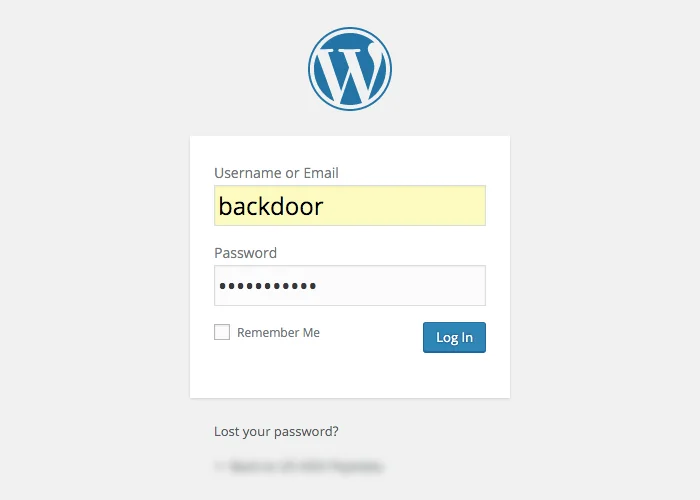 Login Puerta Trasera WordPress