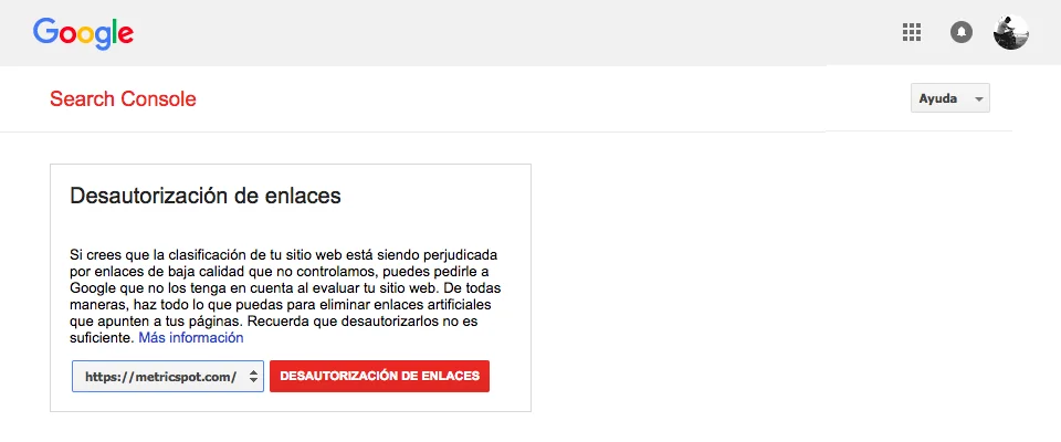 herramienta desautorizacion enlaces